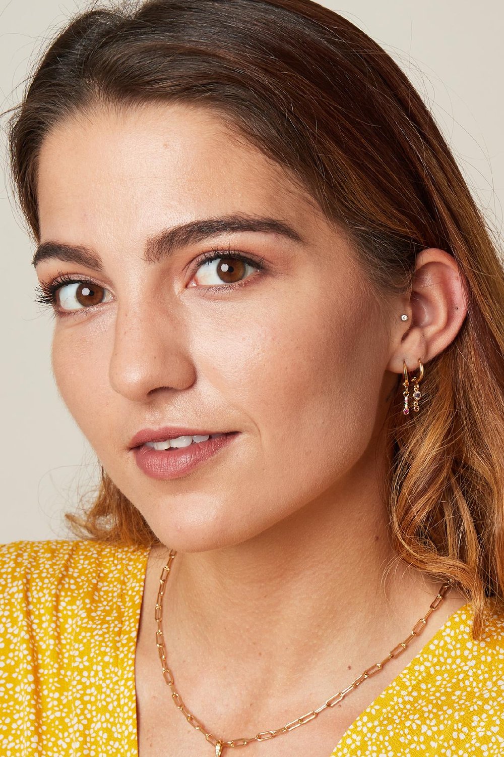 Earrings Sparkling Bar Multicouleur Cuivré h5Image3